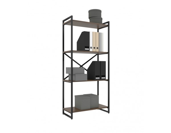 Стеллаж GUTTA 151x69x34 P4 коричневый/черный