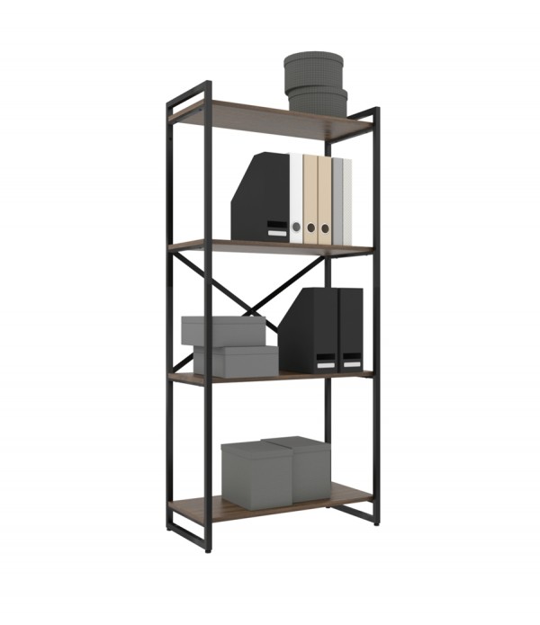 Стеллаж GUTTA 151x69x34 P4 коричневый/черный
