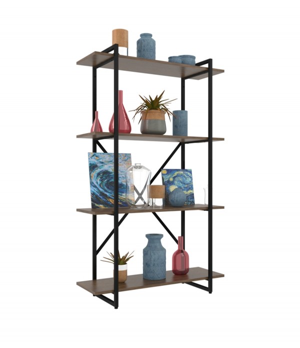 Стеллаж GUTTA 151x92x34 P4 коричневый/черный