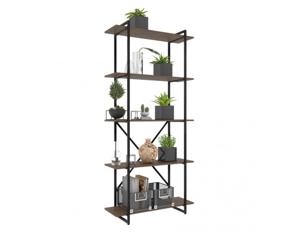 Стеллаж GUTTA 196x92x34 P5 коричневый/черный