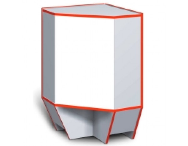 Прилавок угловой глухой прямой Сеньорита Z 50х50